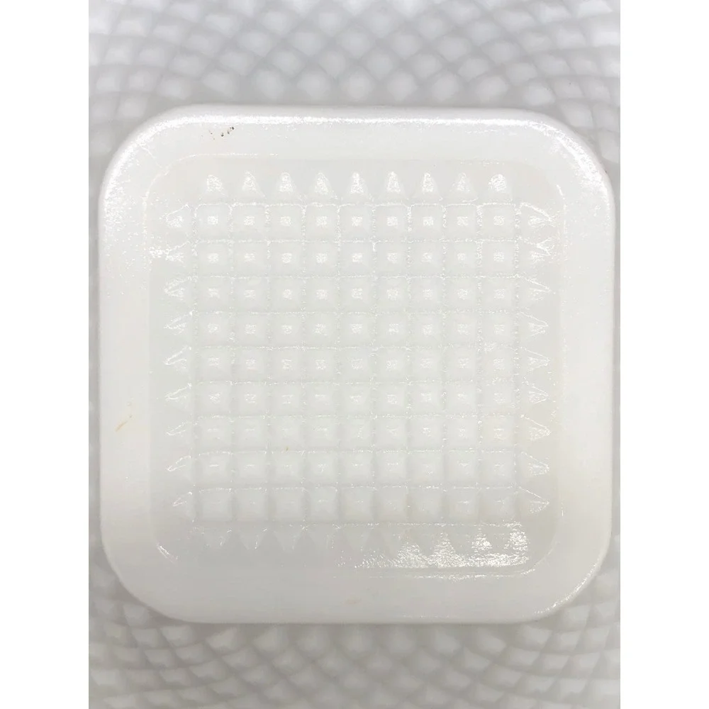 Vintage White Milk Glass Scalloped Ruffled Bowl Lattice Diamond Quilted 6.5 Inch